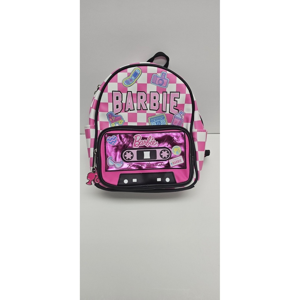 NWT Barbie Play My Music Women's 10.5" Mini Backpack Pink faux leather 10.5"